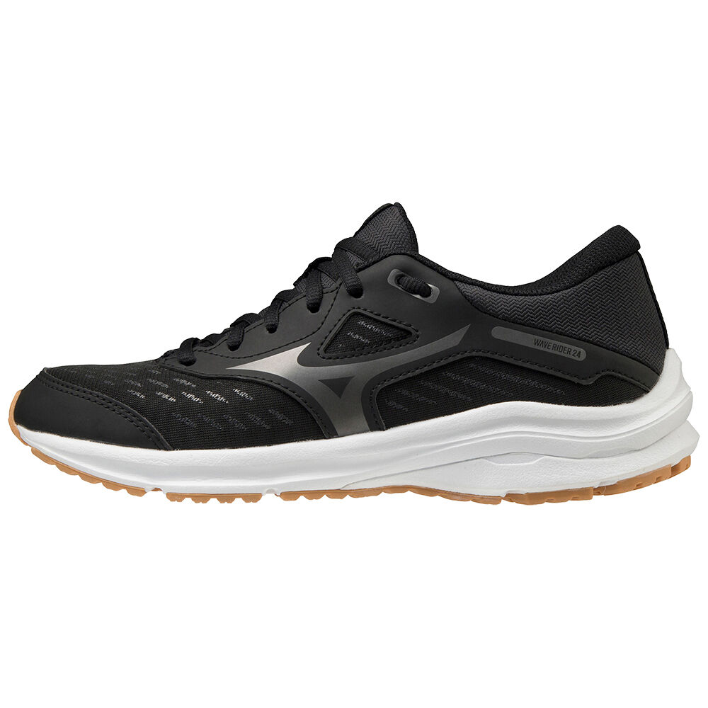 Mizuno Wave Rider 24 - Erkek Koşu Ayakkabısı - Siyah/Gri Türkiye (ZQVPER-192)